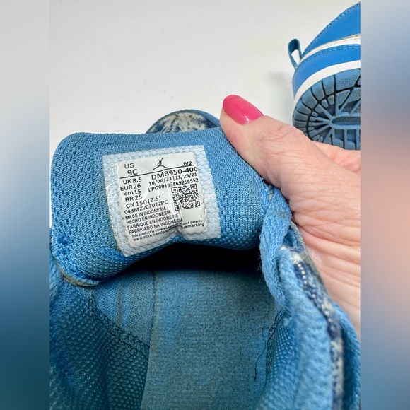 Nike Air Jordan Retro 1 Mid TD Washed Denim Blue DM8950-400 Size 9C - Picture 6 of 6